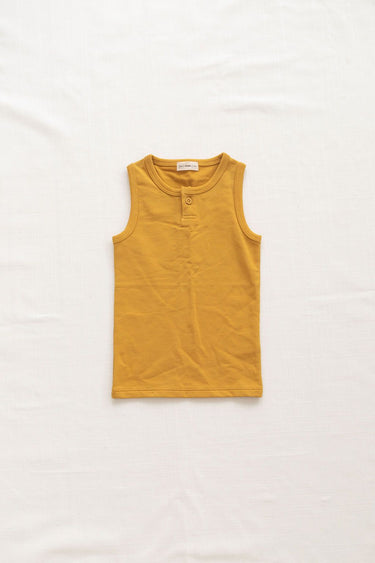Fin & Vince Button Tank, Goldenrod